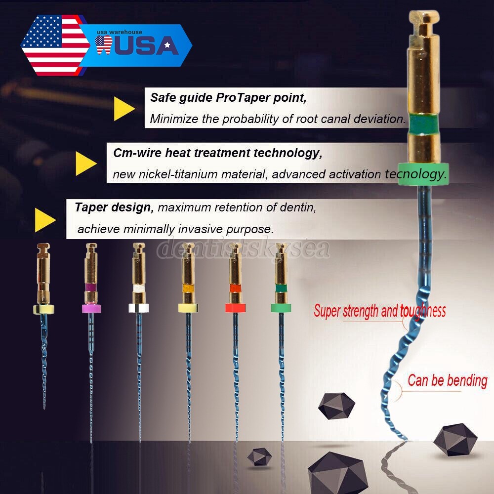 SANDENT Endo Rotary Files Blue NITI root canal endodontic Files Taper 25MM