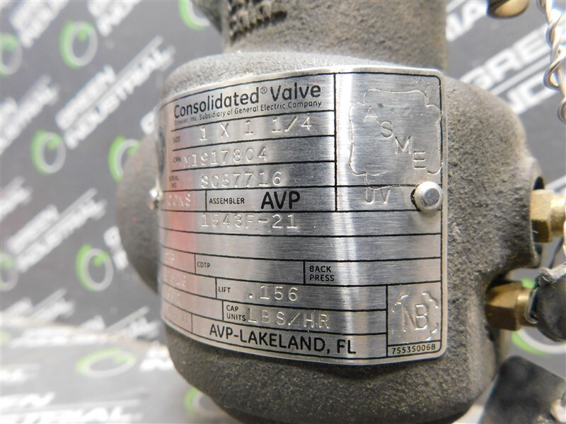 USED GE Dresser 1543F-21 Consolidated Valve 1 X 1 1/4 592 Lbs/hr .156 Lift