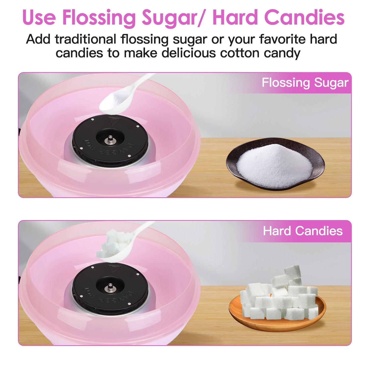 400W Electric Cotton Candy Machine w/ Sugar Scoop for Birthday Family Party Gift