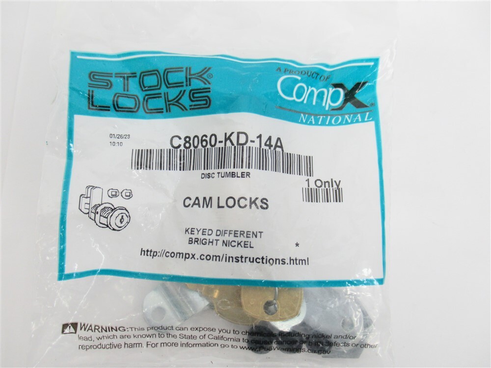 Compx National C8060-KD-14A , Disc Tumbler Keyed Different Cylinder Cam Lock