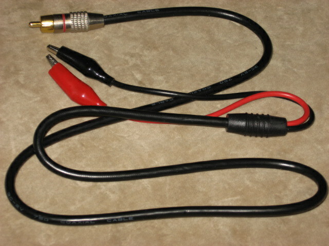 RCA Male to Alligator Clip Cable, new, 3 feet