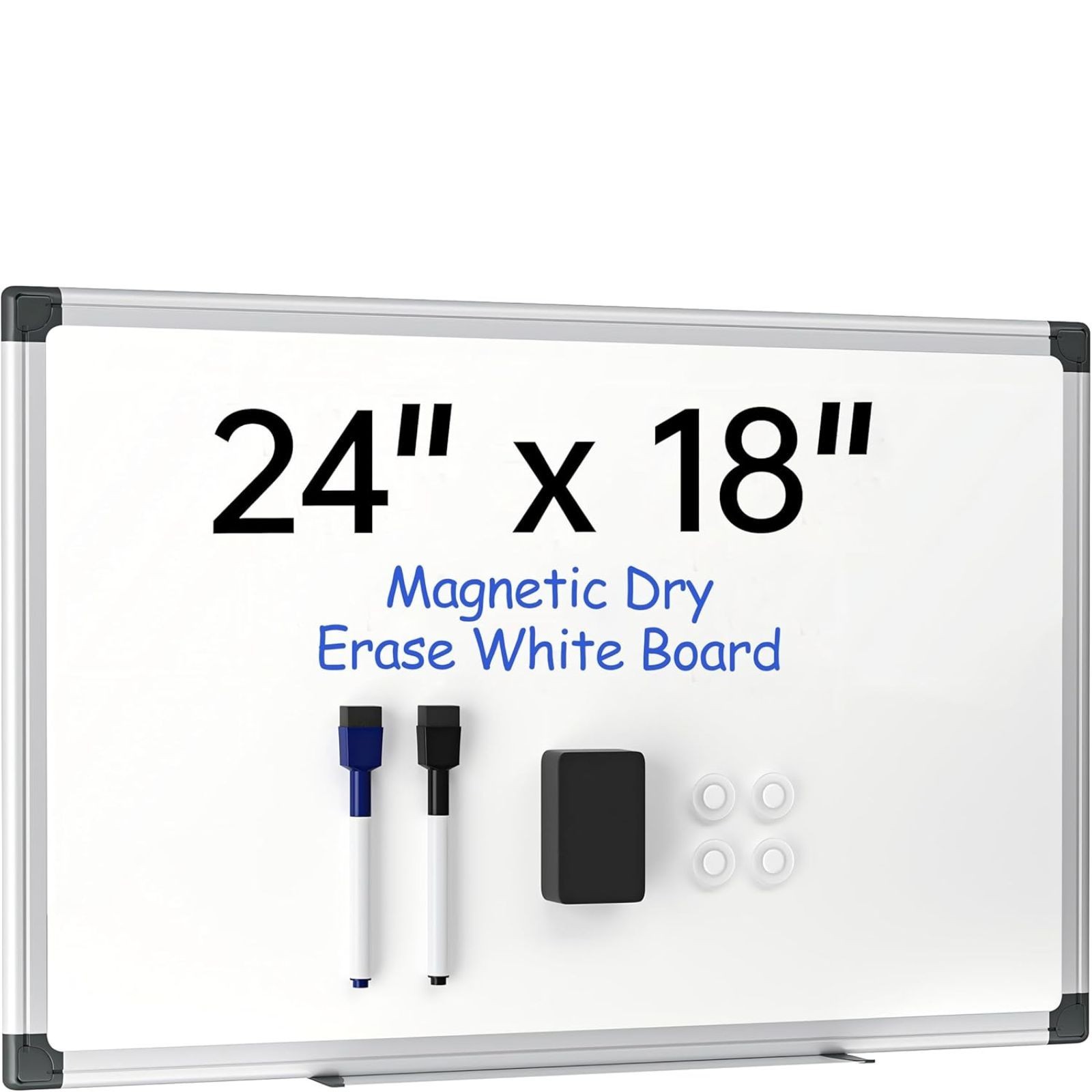 24″ x 18″ Magnetic Whiteboard for Wall Dry Erase Board with Silver Frame Hanging