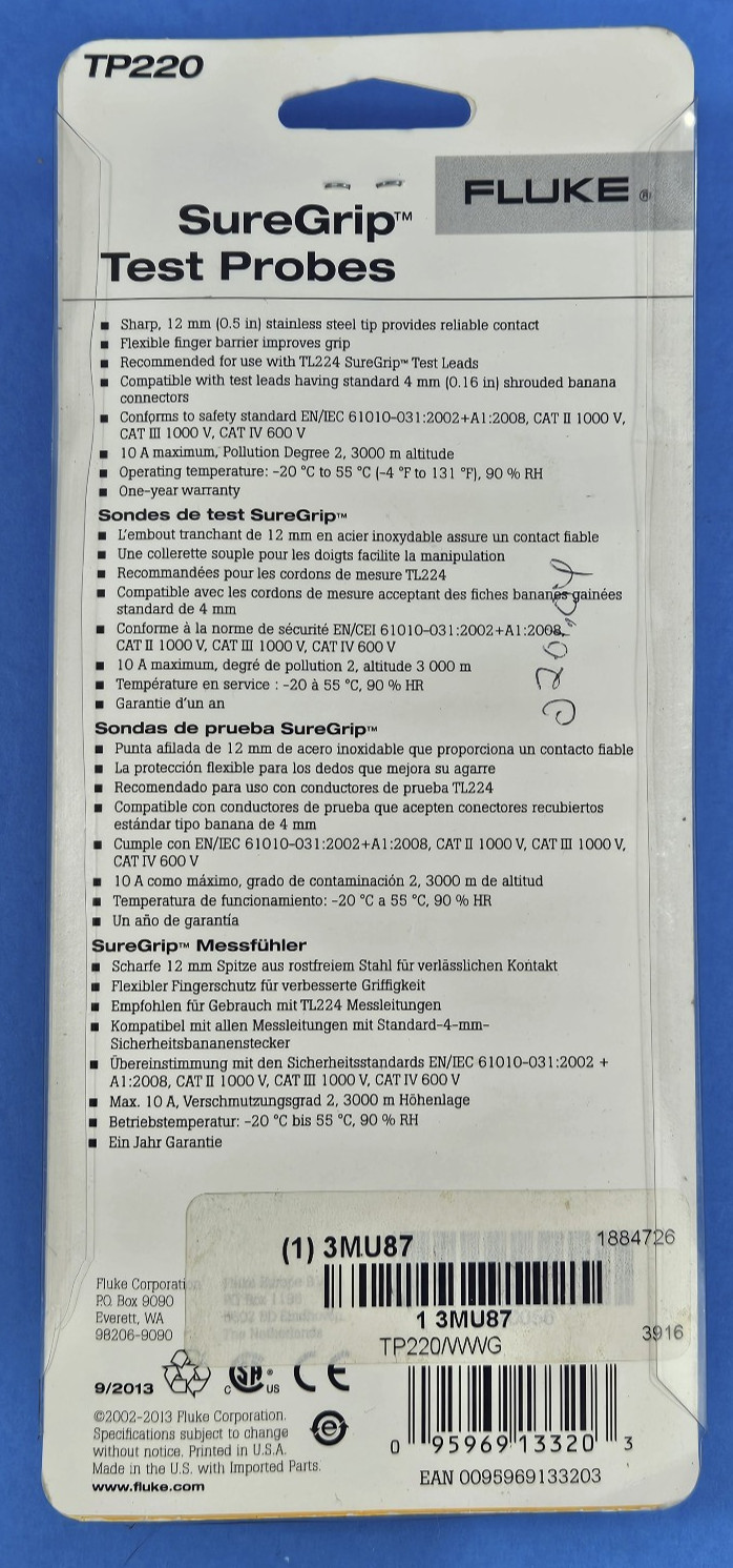 Fluke TP220 SureGrip Test Probes