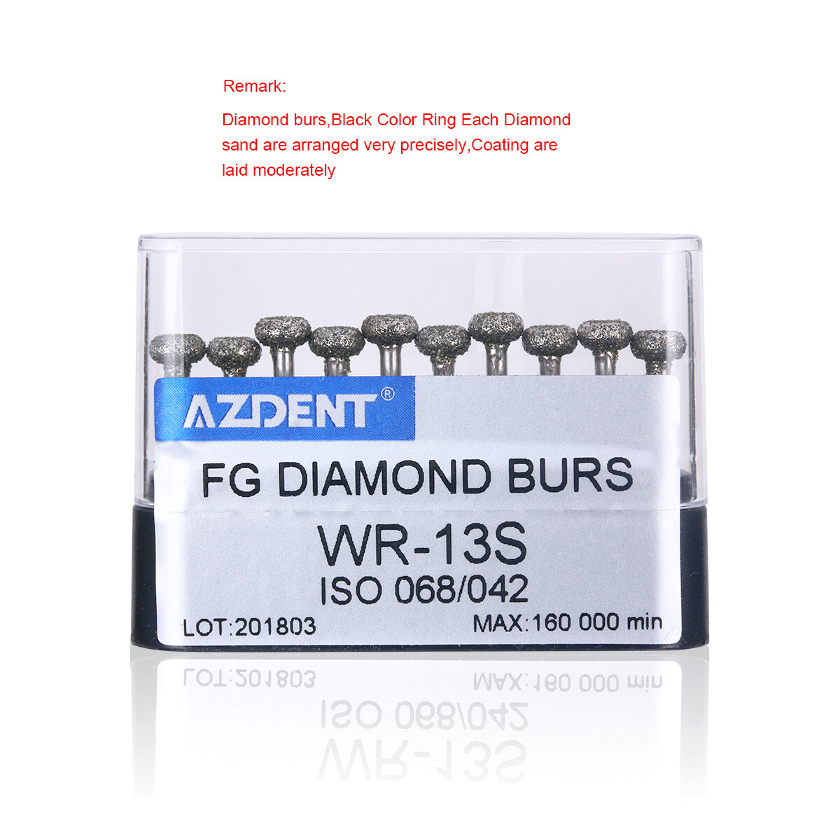 10 Pack AZDENT Dental Super Coarse Diamond Burs High Speed Handpiece FG Burs