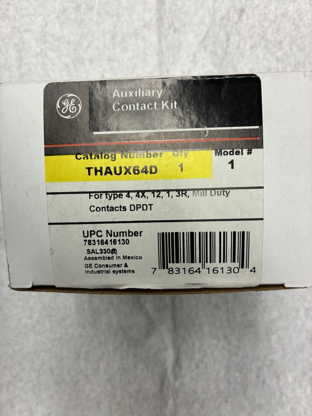 General Electric THAUX64D DPDT 600V Auxiliary Contact