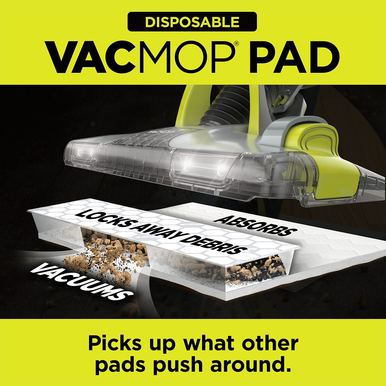 Shark VACMOP Disposable Hard Floor Pad Refills, 46 Count (Pack of 1), White