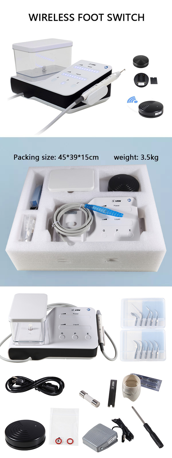 LED Dental Ultrasonic Piezo Scaler Handpiece Bottle Fit EMS Cavitron Woodpecker