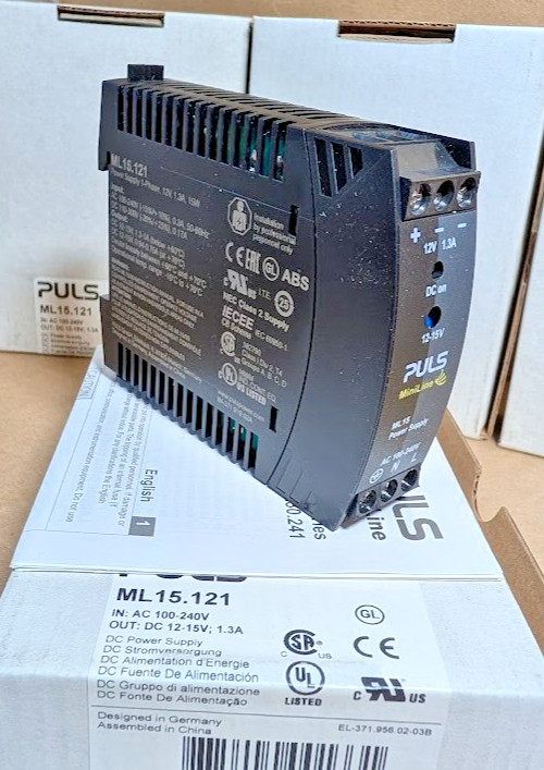 Puls ML15.121 MiniLine DC Power Supply, 100-240VAC- 12VDC, 15W 1.3A (New in Box)