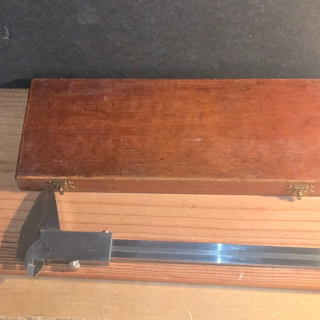 SHARP VTG LUFKIN NO, 701 VERNIER CALIPER IN ORIGINAL WOOD BOX SWITZERLAND