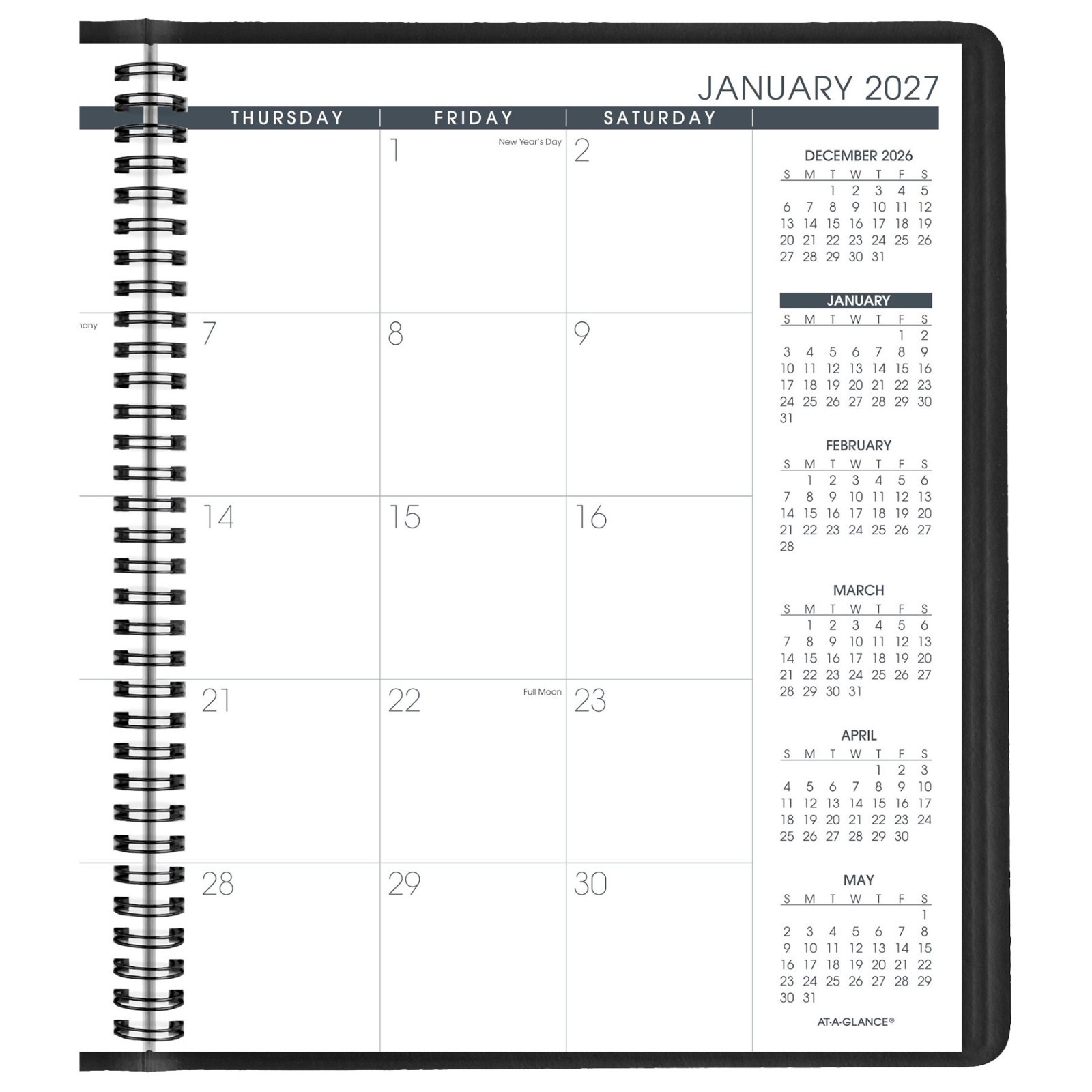 2026 At-A-Glance 70-260-05 15-Month Monthly Planner, 9 x 11″, Black Cover