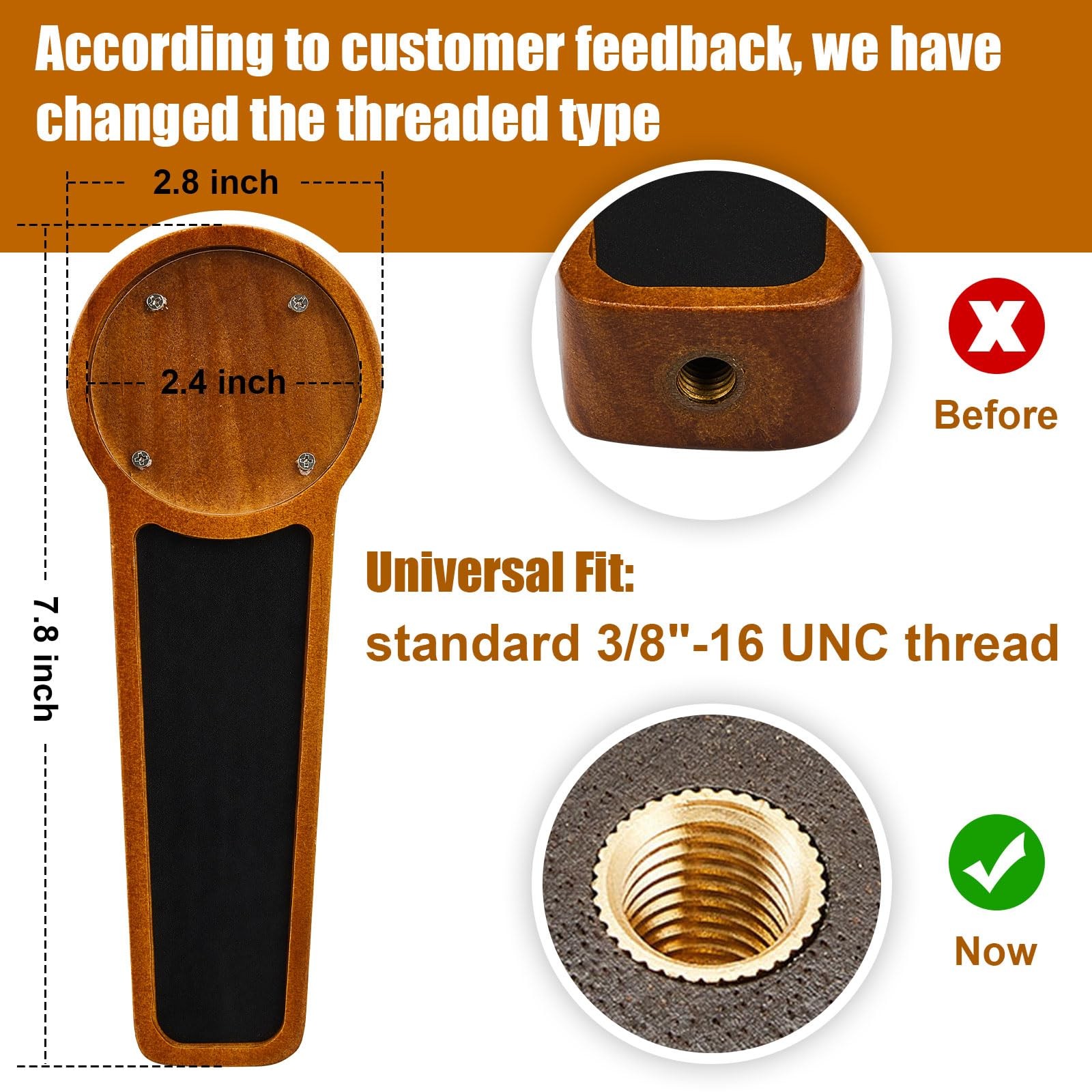 4 Pcs Wooden Chalkboard Beer Tap Handle for as shown in pictures, Brown