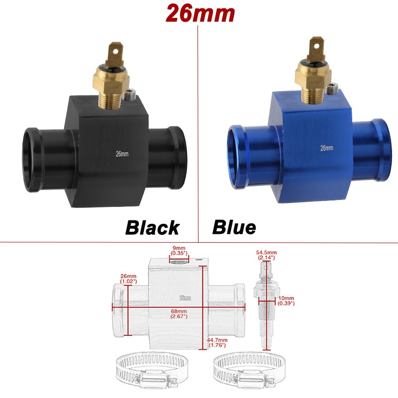 26~40mm Radiator Hose Fitting Universal Thermostat Switch Temp Gauge Sensor Kit