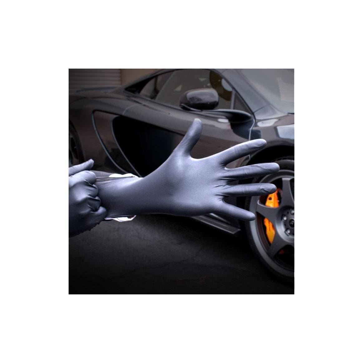 SAS Safety Raven Powder-Free Nitrile 7mil Black Glove M 100-Box #66517