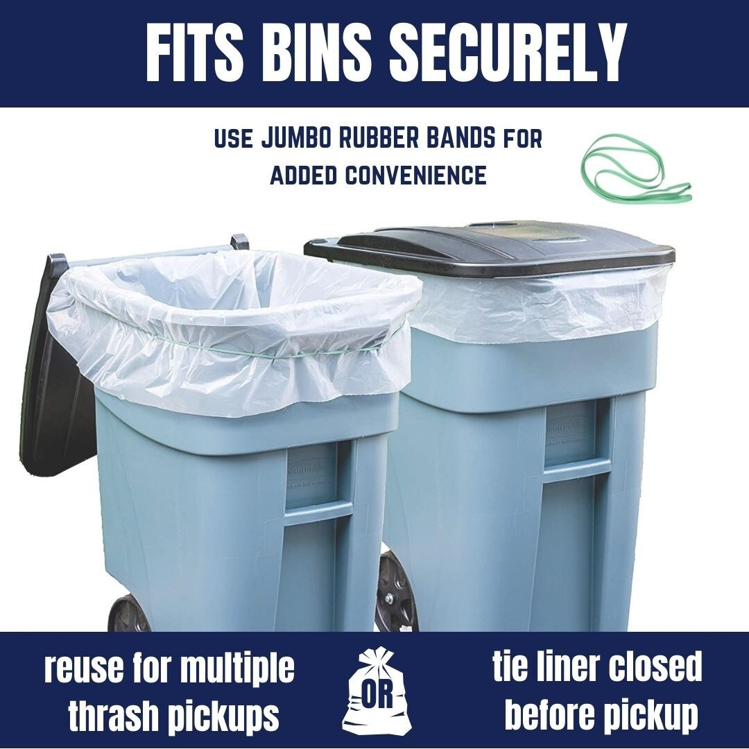 Plasticplace Rubber Bands for 65 Gallon Trash Can – 5 Pack