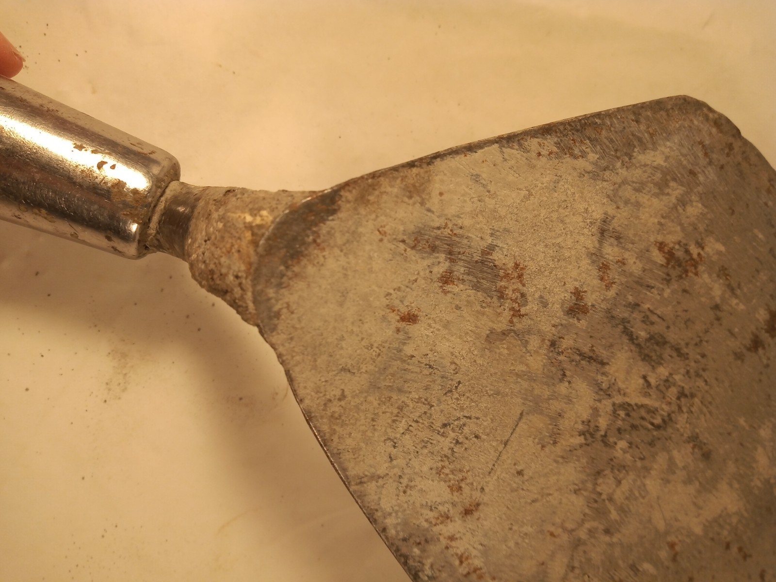 Vintage W Rose Brick Trowel 15in Leather Wrapped Handle Sharon Hill PA