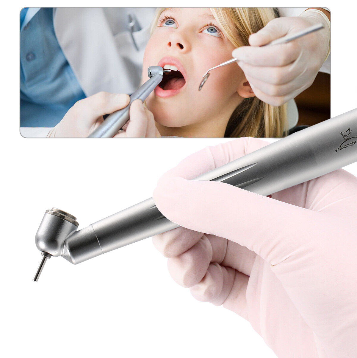 NSK Style Dental 45 Degree Surgical High Speed Handpiece Push Button 4 Holes OR
