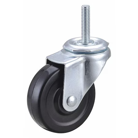 Swivel Stem Caster, Rubber, 3 In., 100 Lb., F1rr03052s-S10