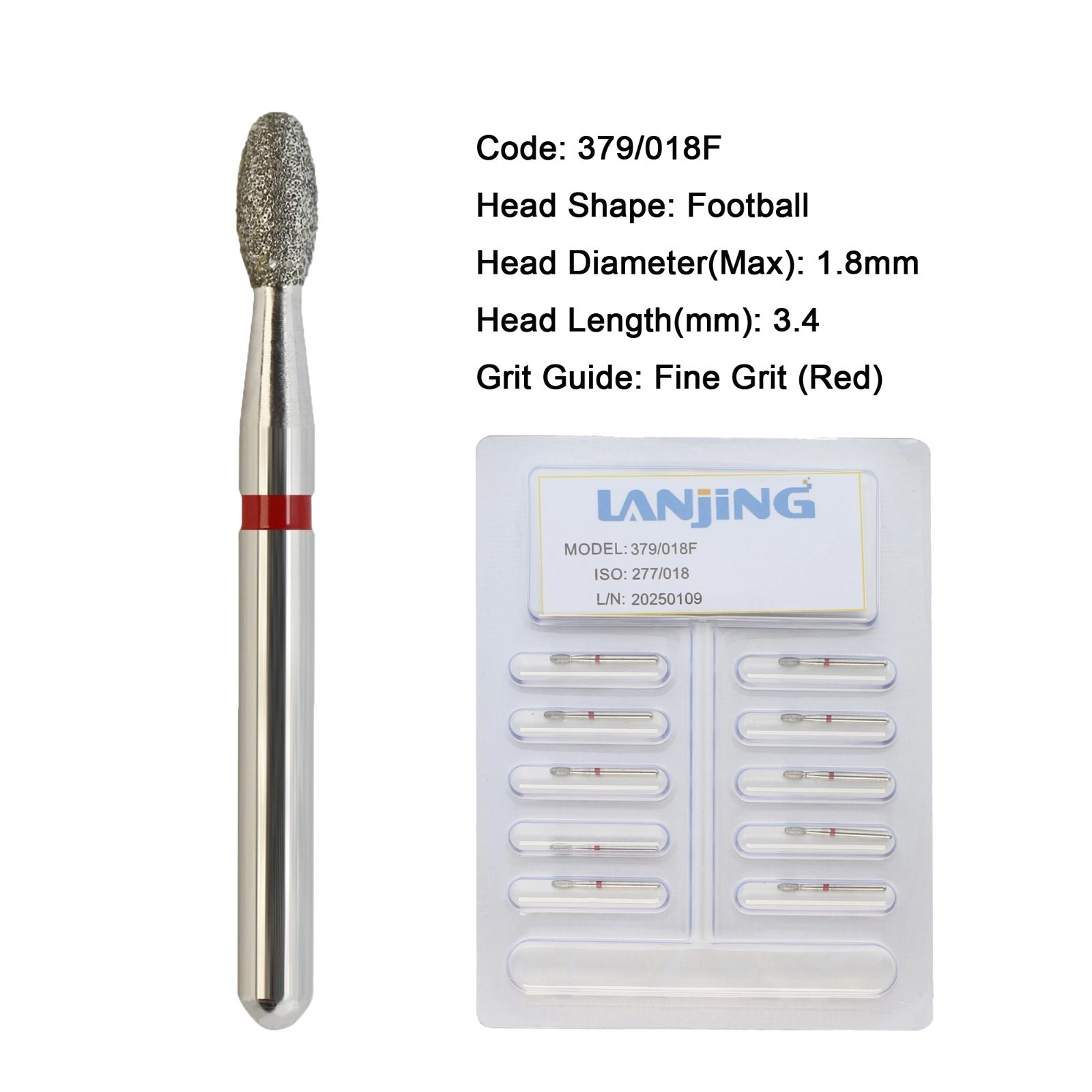Dental Burs Diamond 330 Pear Egg Football Barrel High Speed FG 830/010 379/023