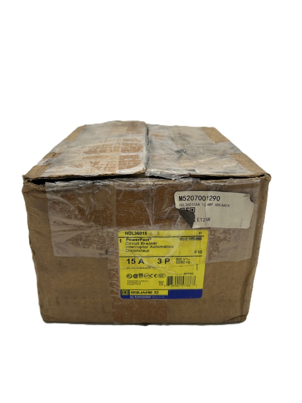Square D HDL36015 PowerPact Circuit Breaker 15A 3-Pole 600VAC