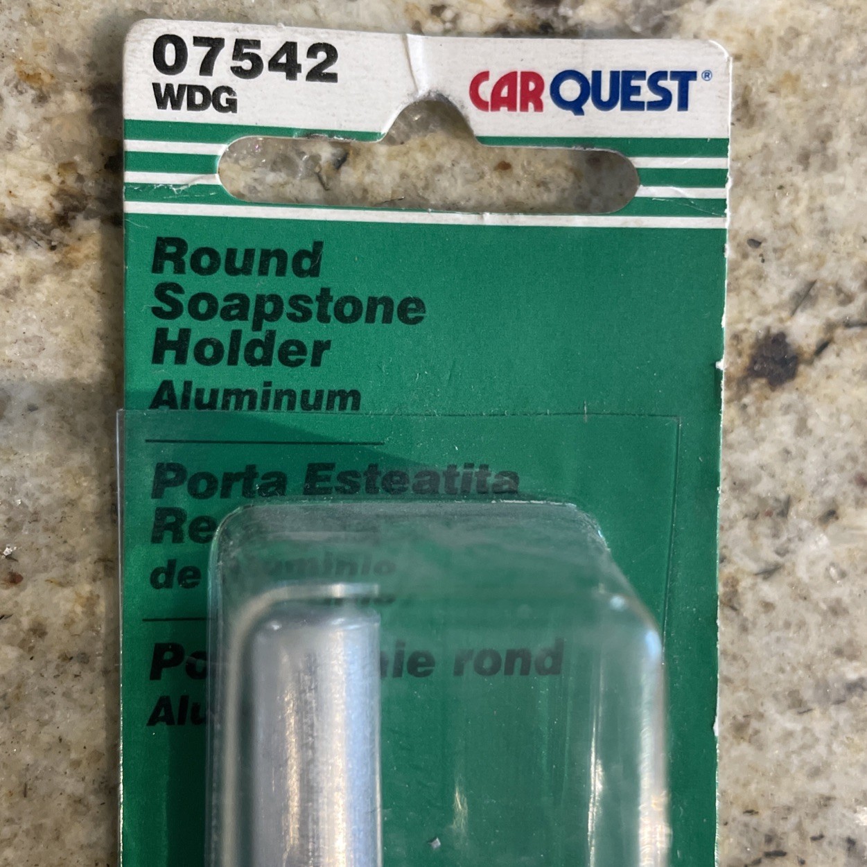 (4) New CARQUEST Round Soapstone Holders (Aluminum) W/Pocket Clip – #07542