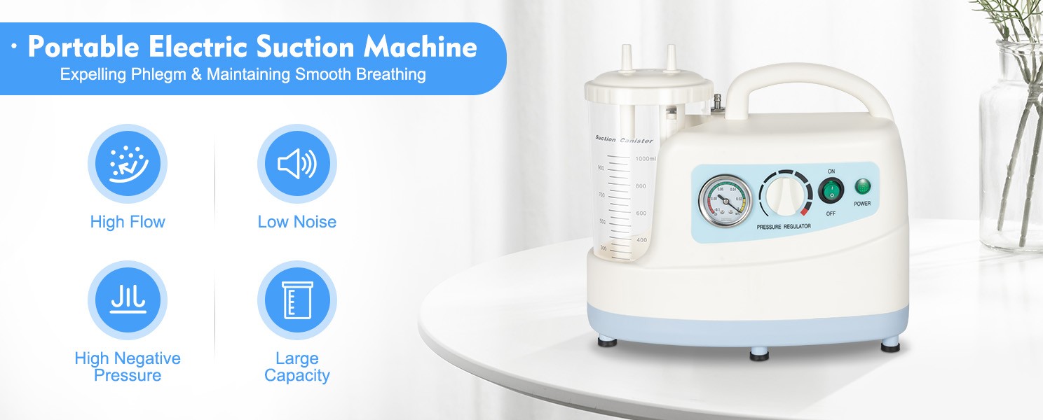 1000ML Phlegm Suction Unit Portable Dental Medical Vacuum Aspirator Machine