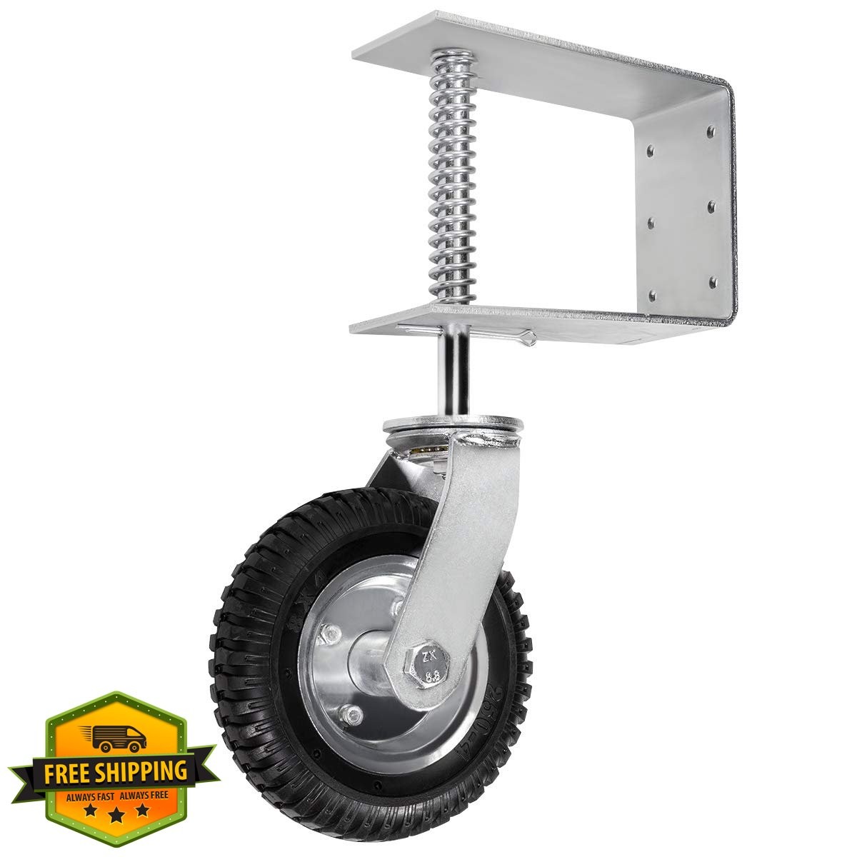 Stark USA Silver Flat-Free Gate Caster Wheel 8″
