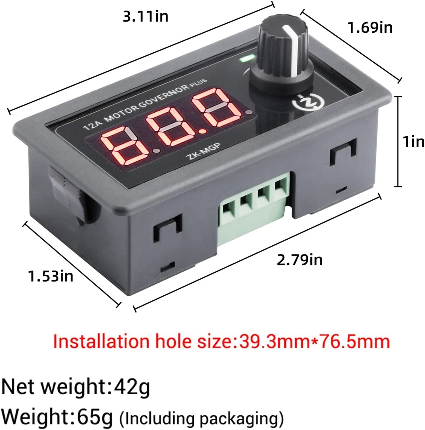 PWM Motor Adjustable Speed Controller DC 5V 9V 12V 18V 24V 30V 12A 360W Driver