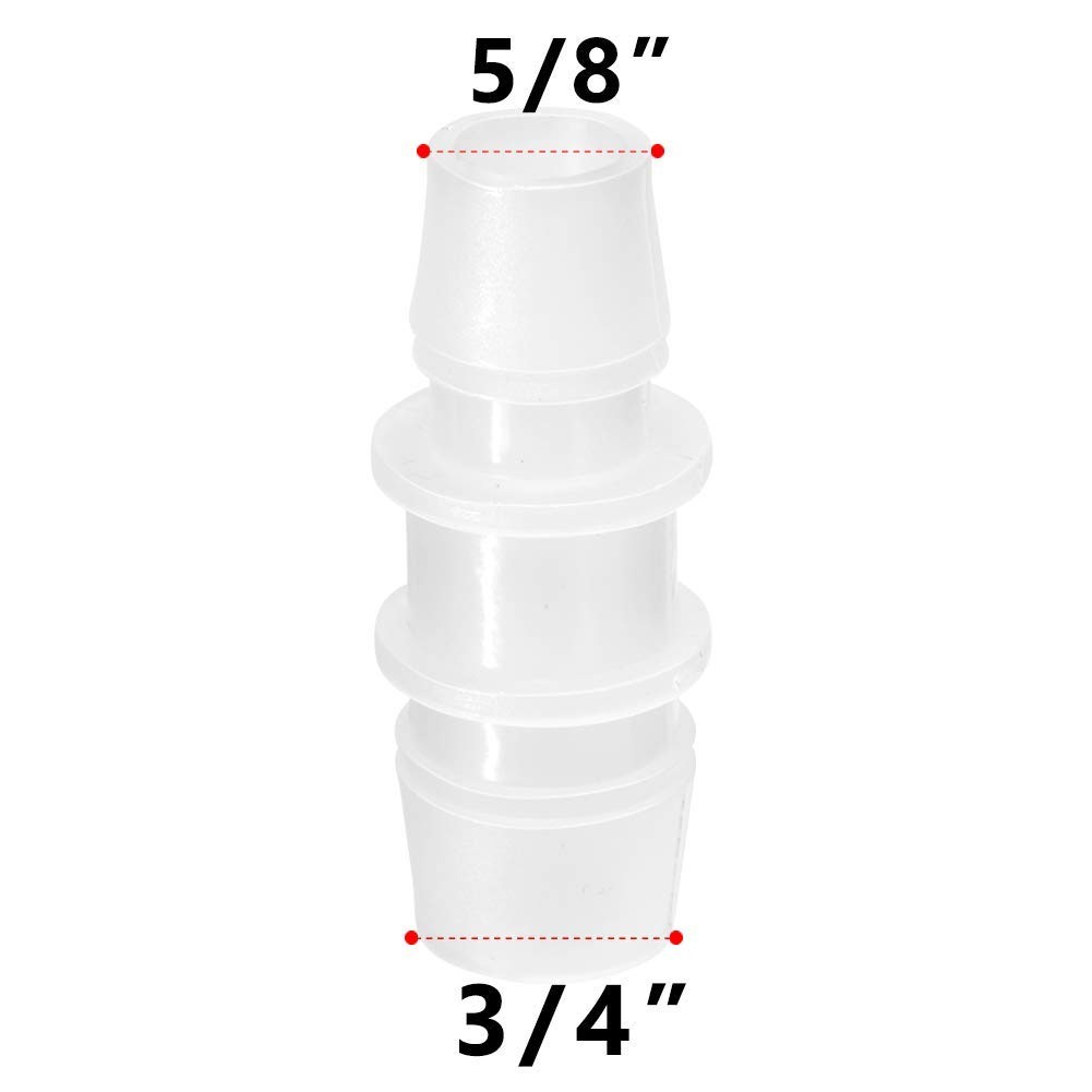 Quickun Plastic Hose Barb Reducer Fitting 3/4″ to 5/8″ Barbed 3/4-5/8, Brass