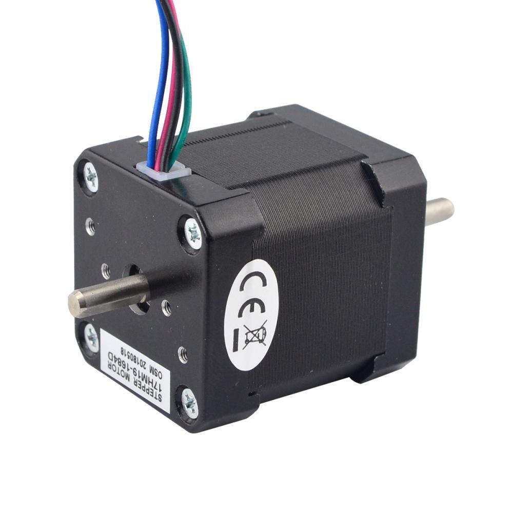STEPPERONLINE Nema17 Dual Shaft Bipolar Stepper Motor 0.9deg 44Ncm 1.68A 4 wires
