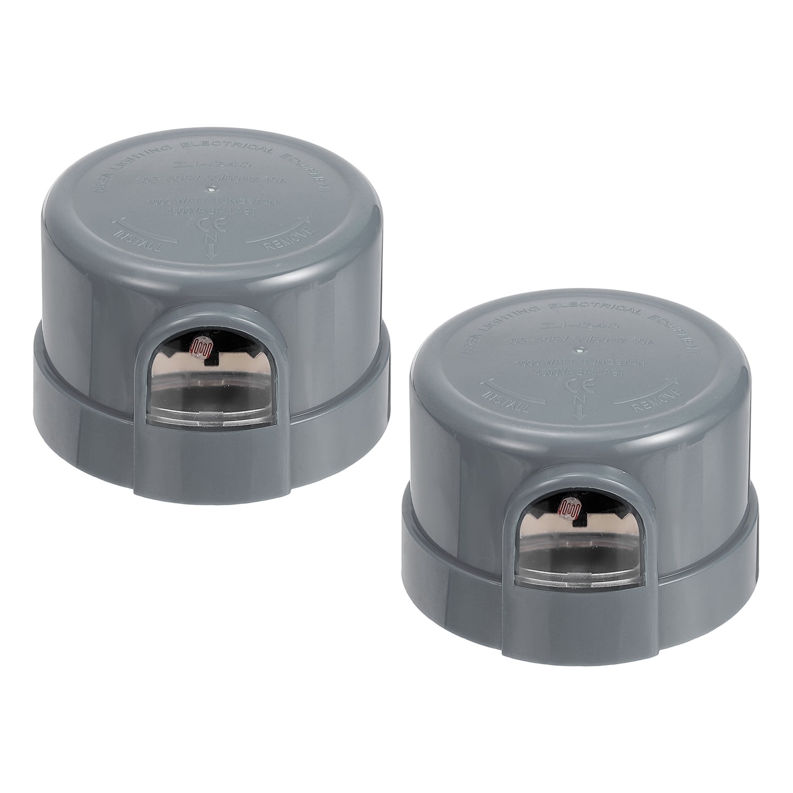 Twist Lock Dusk to Dawn Photocell Sensor for Outdoor Lights, Gray Pack of 2