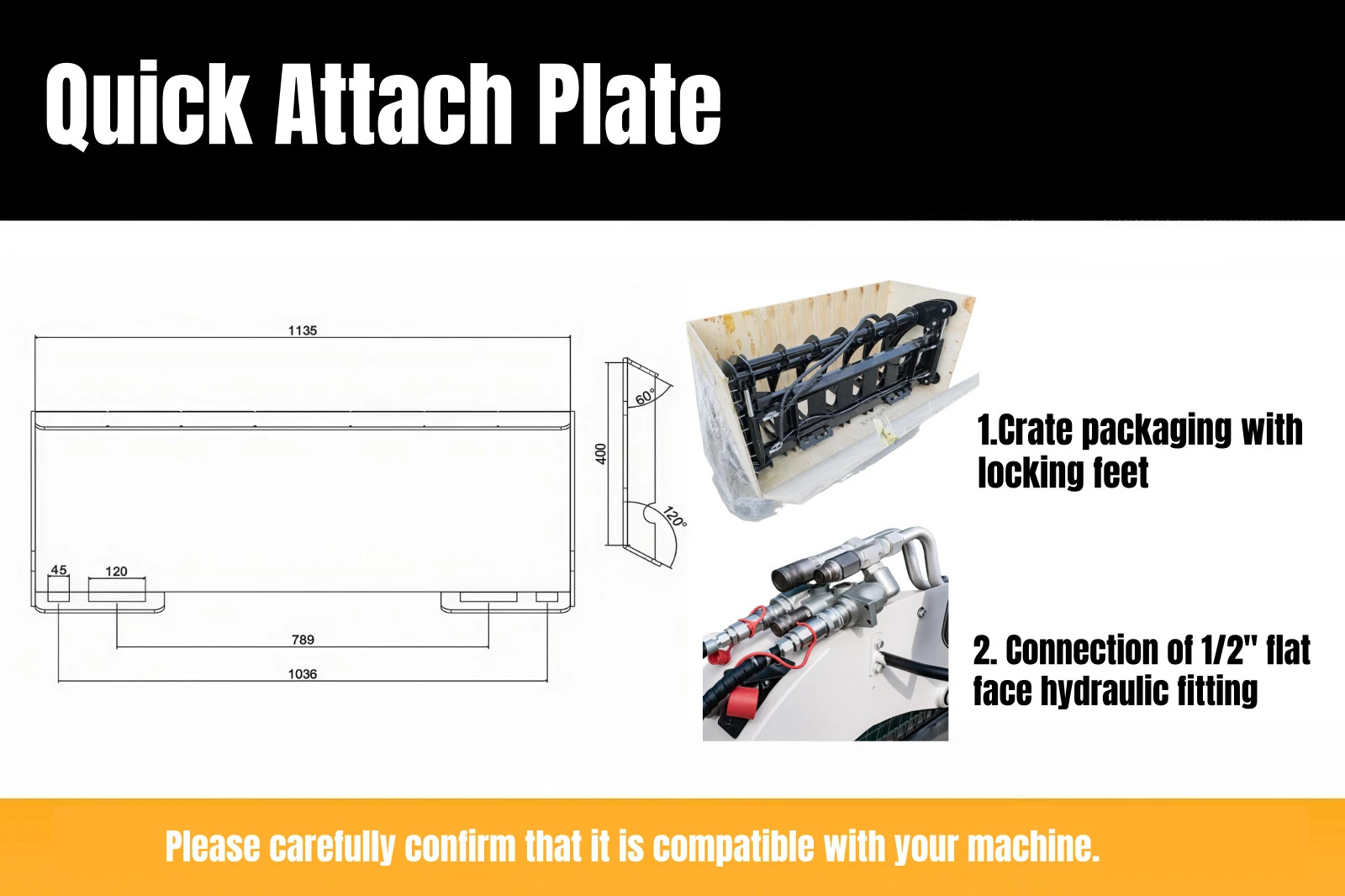 72in Root Rake Skid Steer Grapple Attachment Fits Bobcat Skid Steer Quick Attach