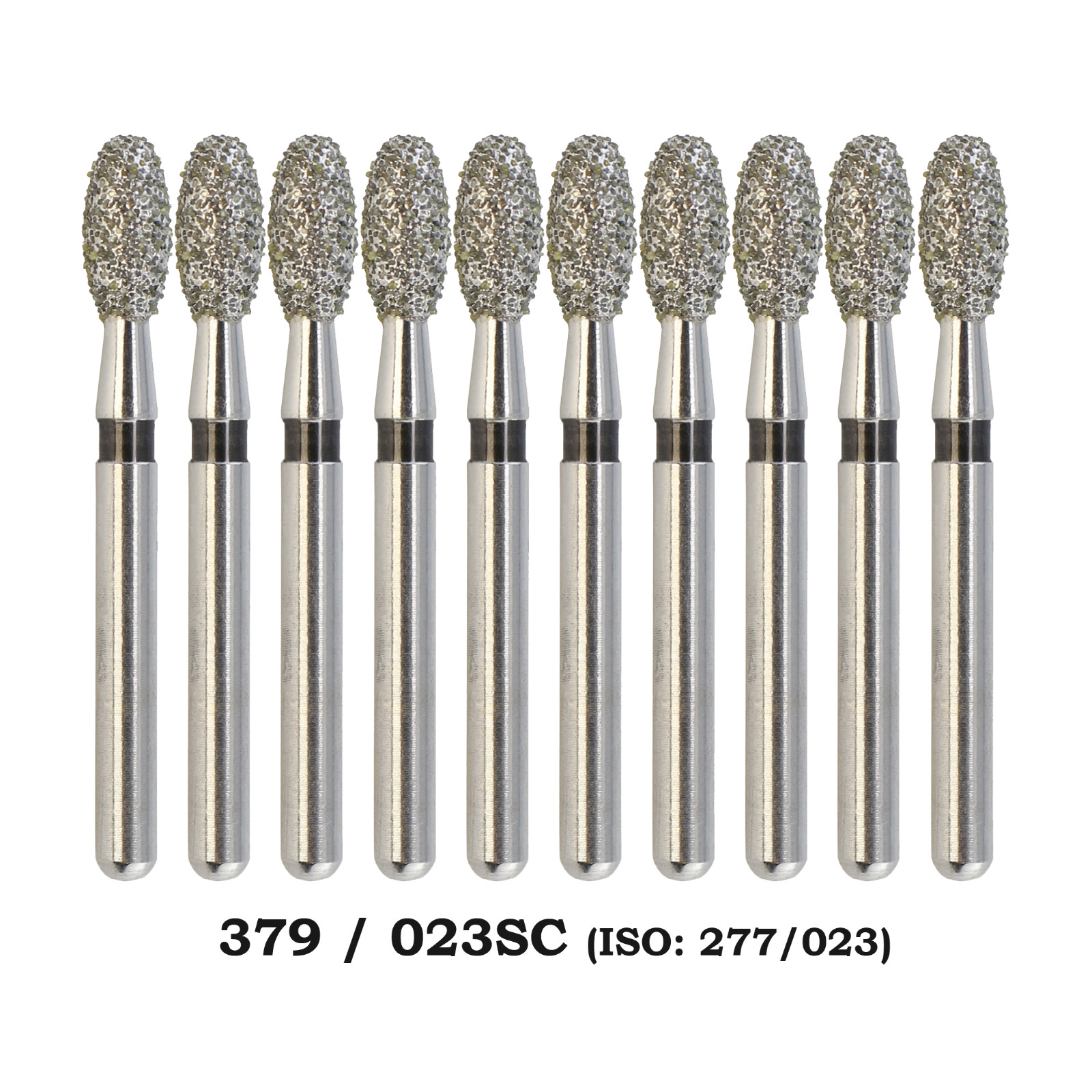 10pcs/pk Dental Diamond Bur FG Egg Football 379/023SC Super Coarse High Speed