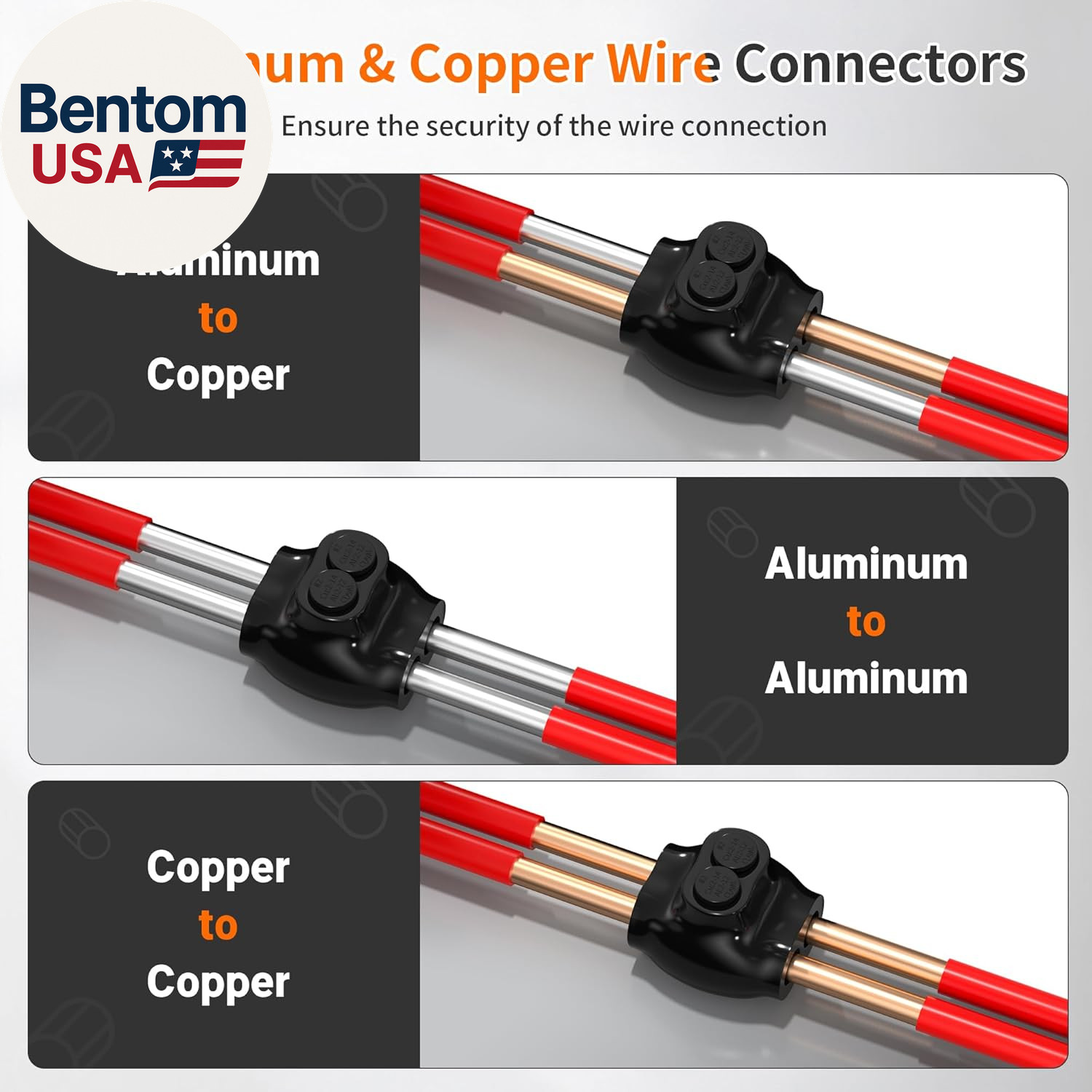 2 Port Insulated Splice Connectors 2-14 AWG Aluminum to Copper Wire Connectors D