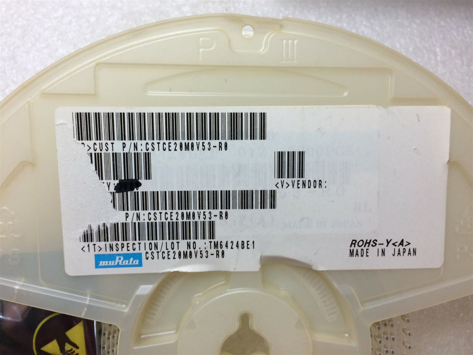 CSTCE20M0V53-R0 MURATA CERAMIC RES 20.0000MHZ 15PF SMD ROHS 20 PIECES
