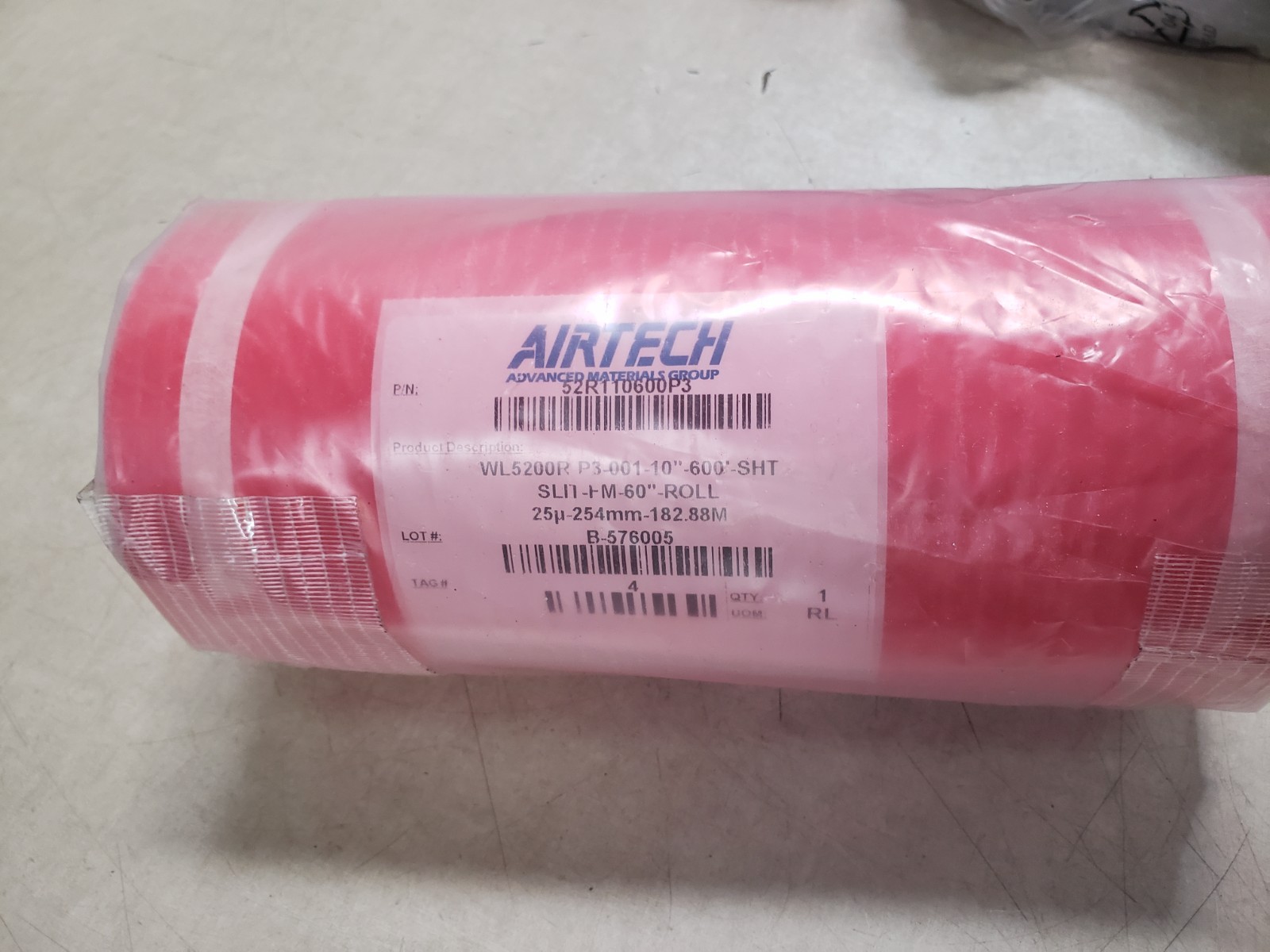 Airtech Perforated ETFE Release Film 60″ x 600′ Red Roll WL5200R 52R110600P3