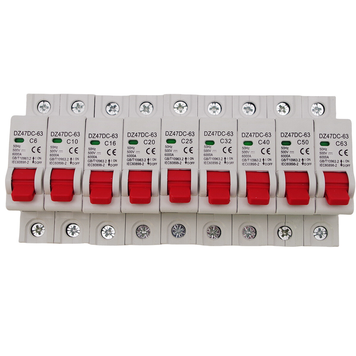 6-125Amp 1P 2Pole Miniature Mini Circuit Breaker DC MCB Din Rail Air Switch 220V