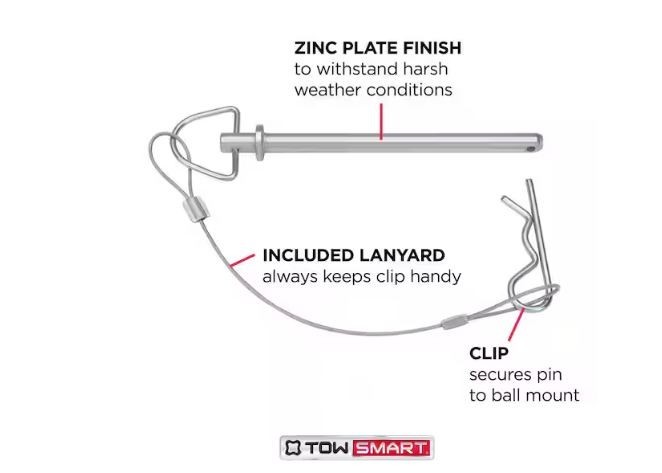 3/8 in x 4-3/4 in Steel Clevis Pin Zinc-Plated Heavy Duty Fastener