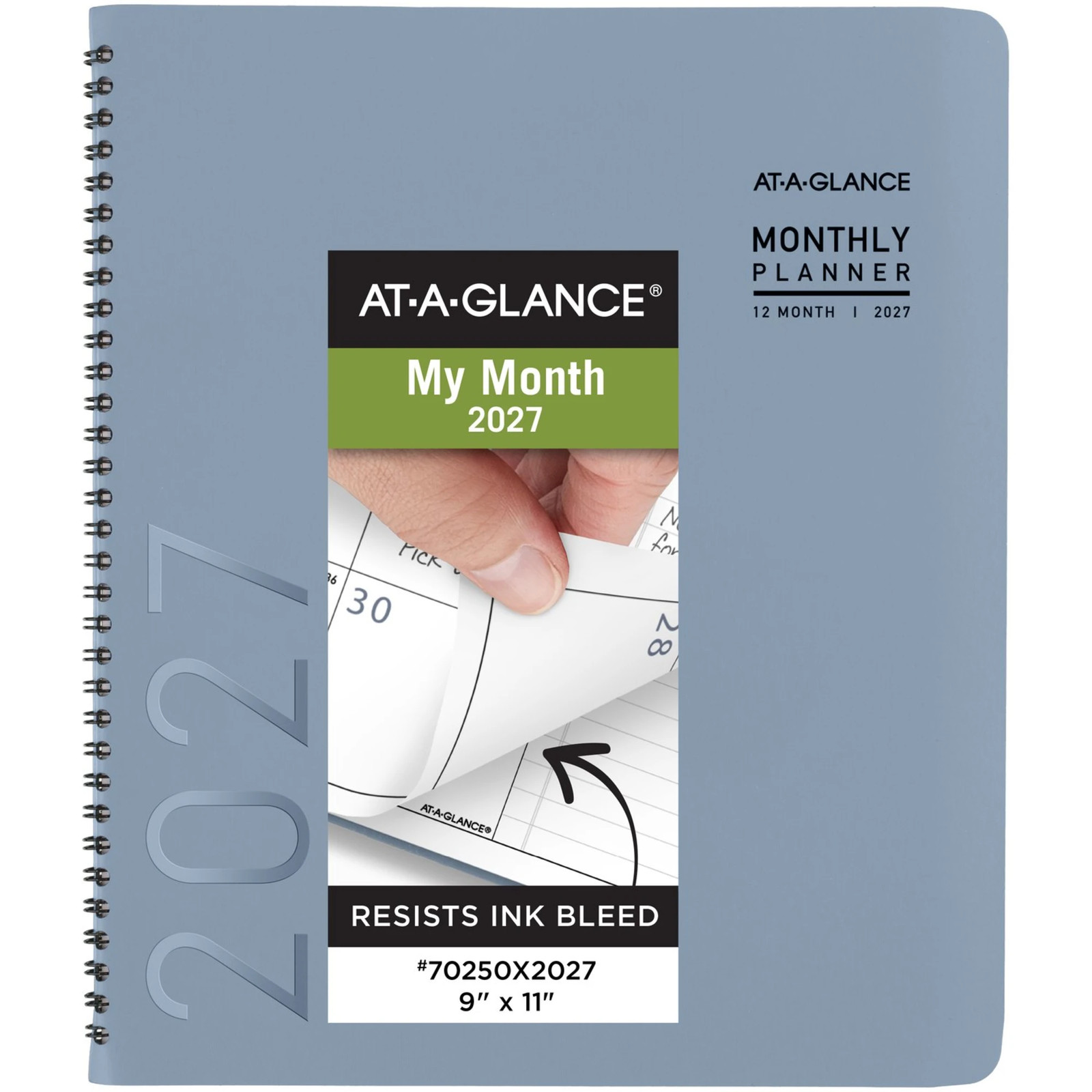 AT-A-GLANCE Contemporary 2027 Monthly Planner, Drizzle, Large, 9″ x 11″