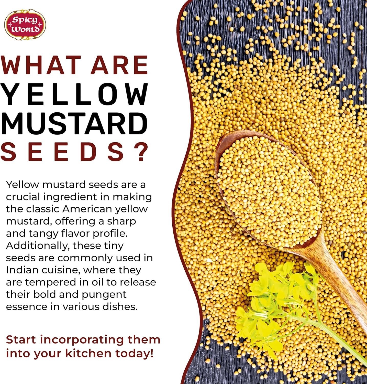 Yellow Mustard Seeds Bulk, 5-Pounds