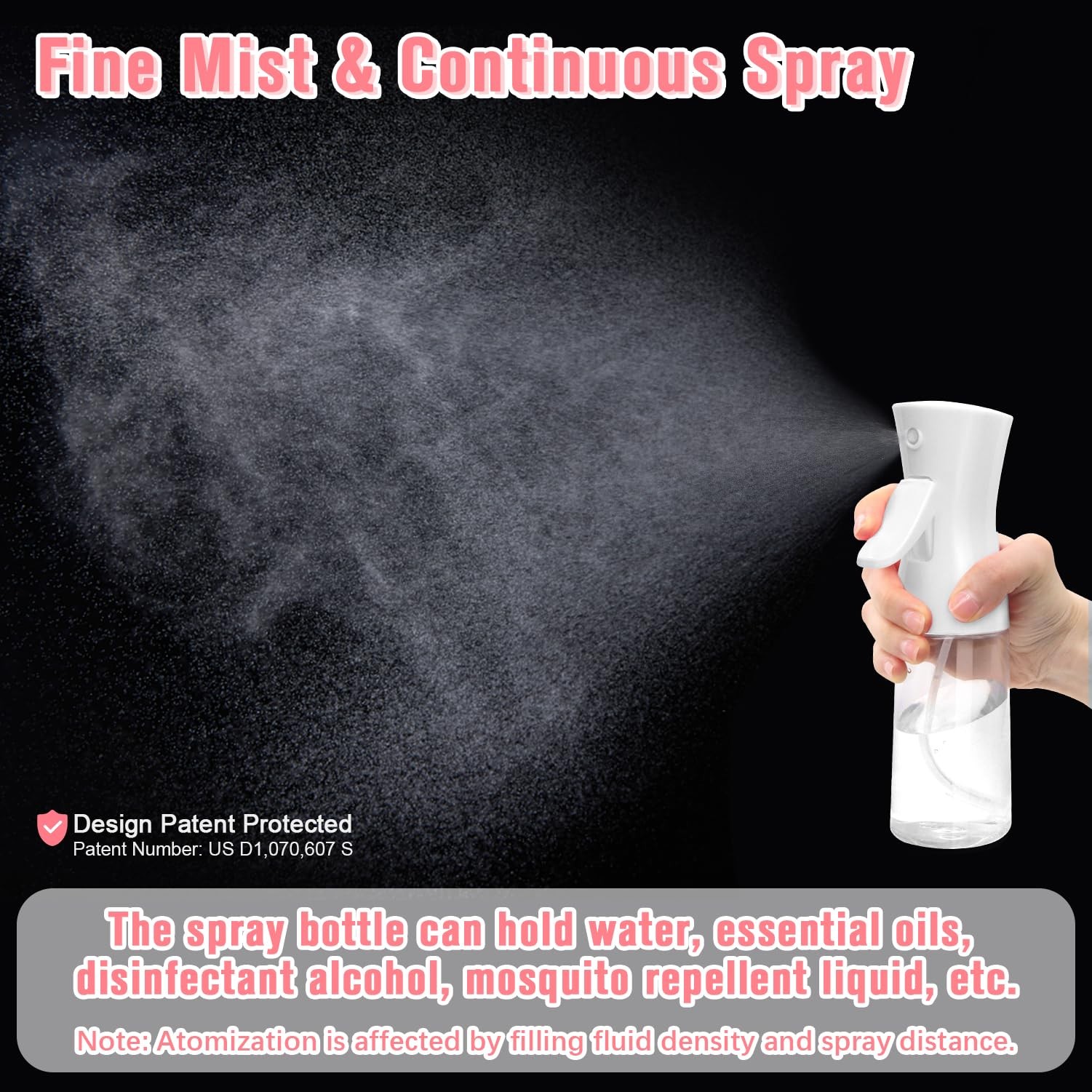 Apidgrowth Continuous Spray Bottle,Hair 6.8 Ounces, White-1 Pc