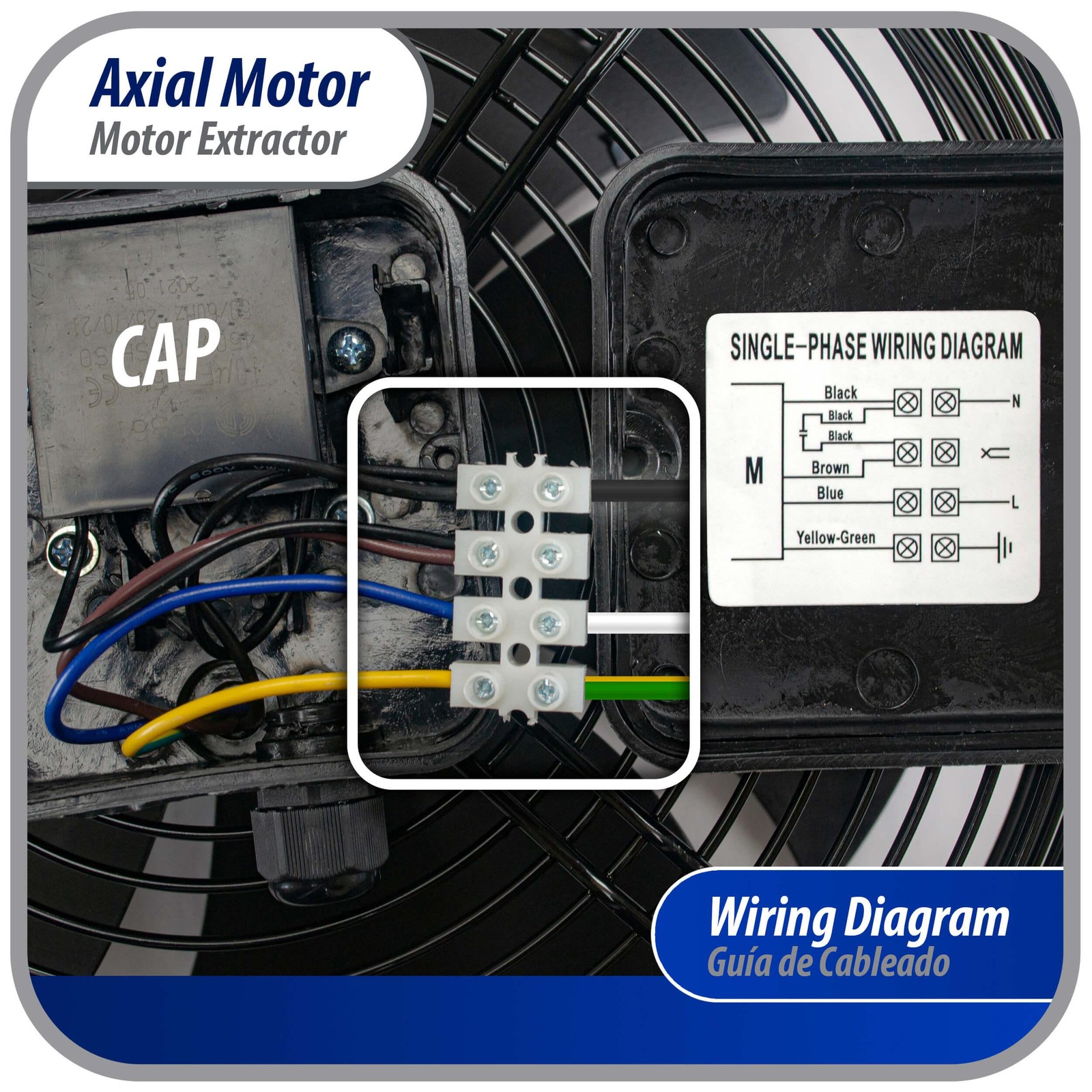 Appli Parts AXF-350 13-3/4 in Axial Fan Motor Guard Mounted Fan Blade 220 V, 1 P