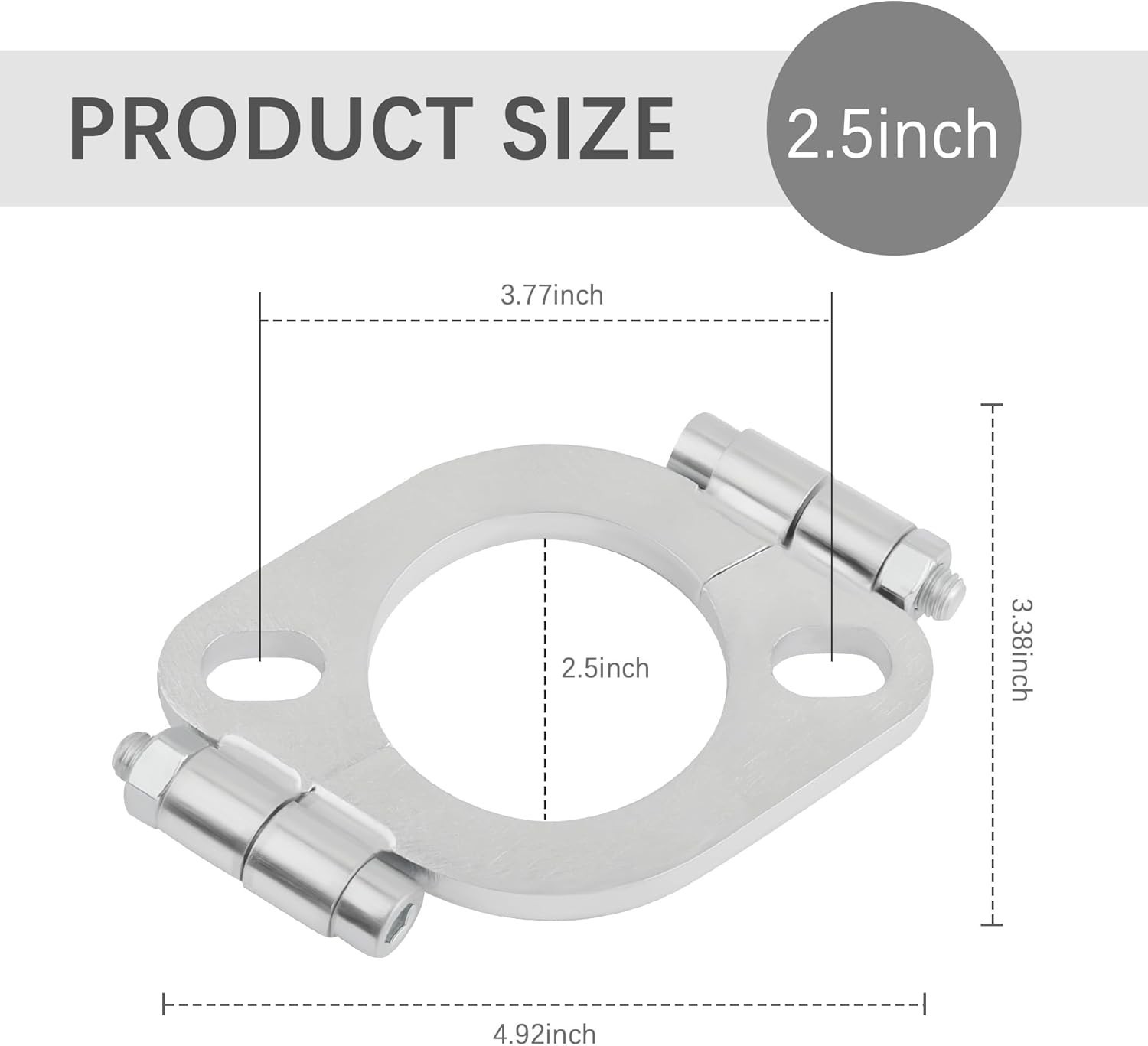 2.5 Inch Split Flange Repair Kit with 2 Bolts Carbon Steel Exhaust Flange 1pk