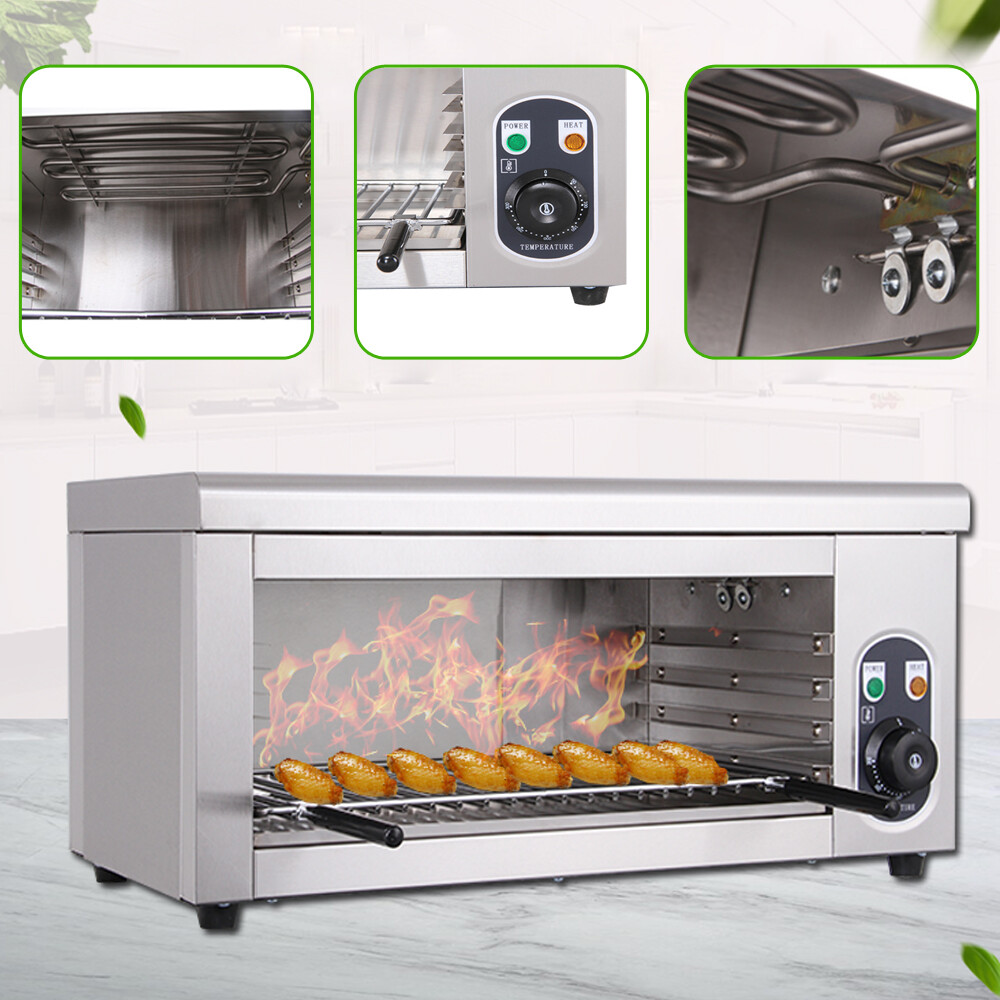 Electric Cheese Melter Salamander Broiler BBQ Gril Countertop Cheese Melting US