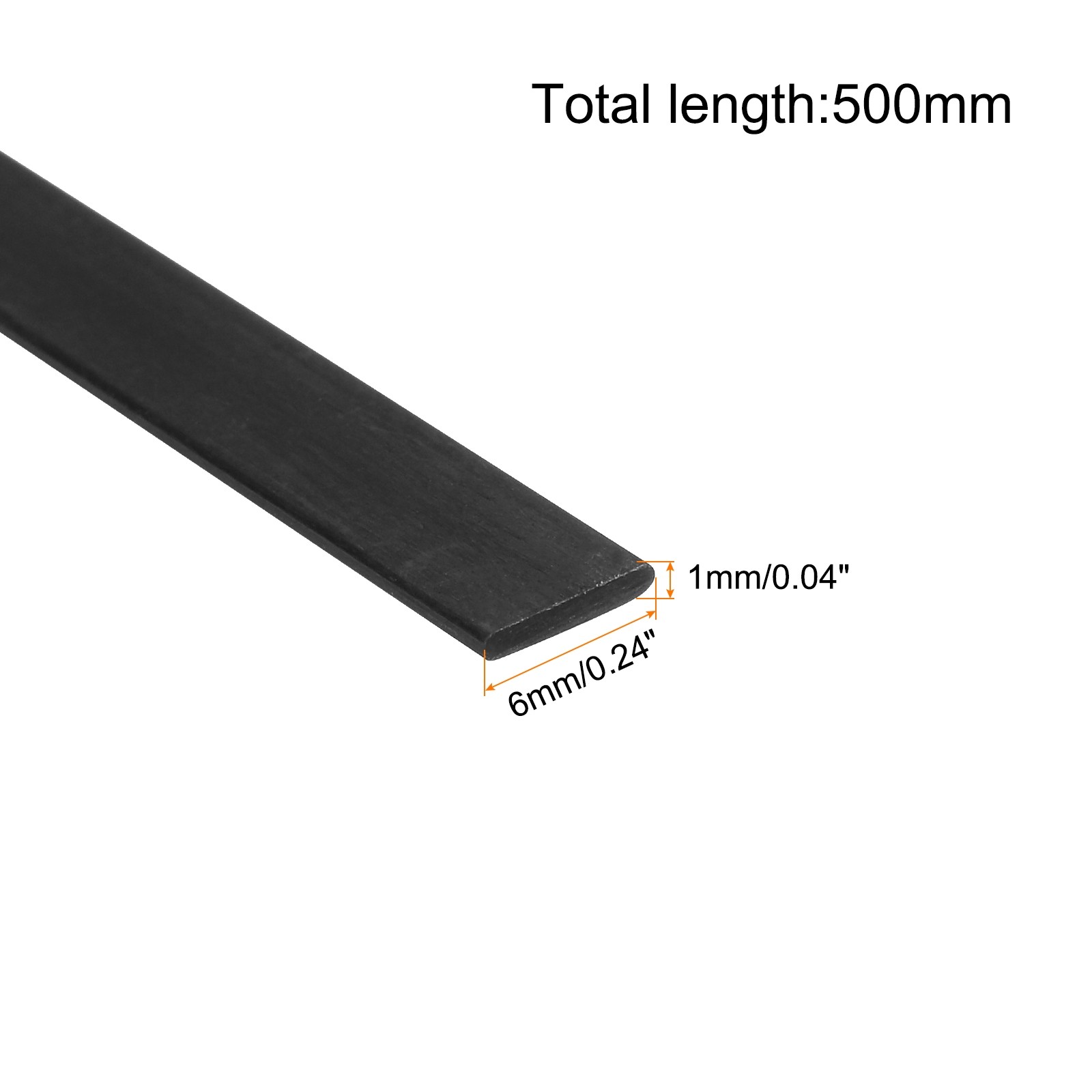 4 Pcs Carbon Fiber Strip 1x6mm 500mm Length Pultruded Flat Carbon Fiber Bars