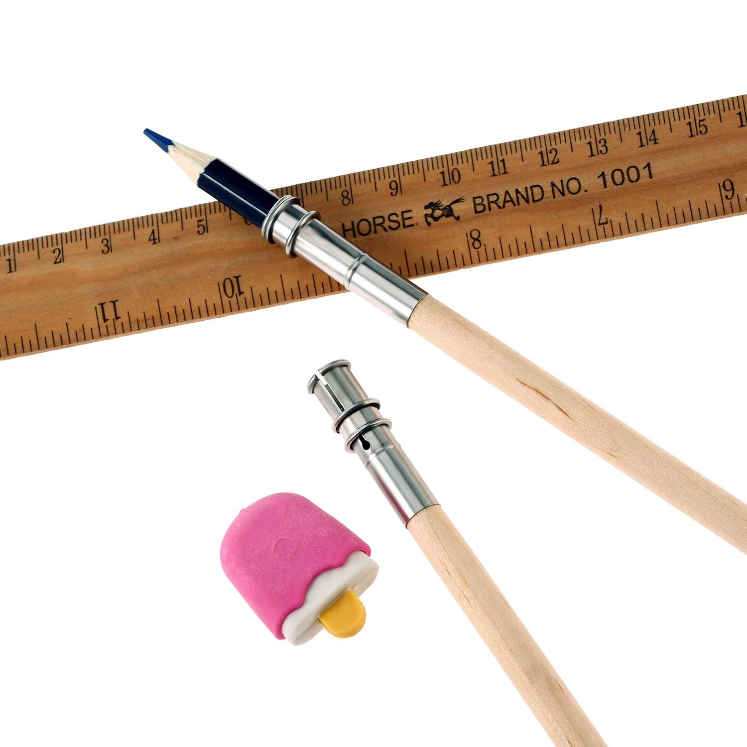 12Pcs Adjustable Pencil Extender Art Pencil Lengthener for Colored Pencil Crayon