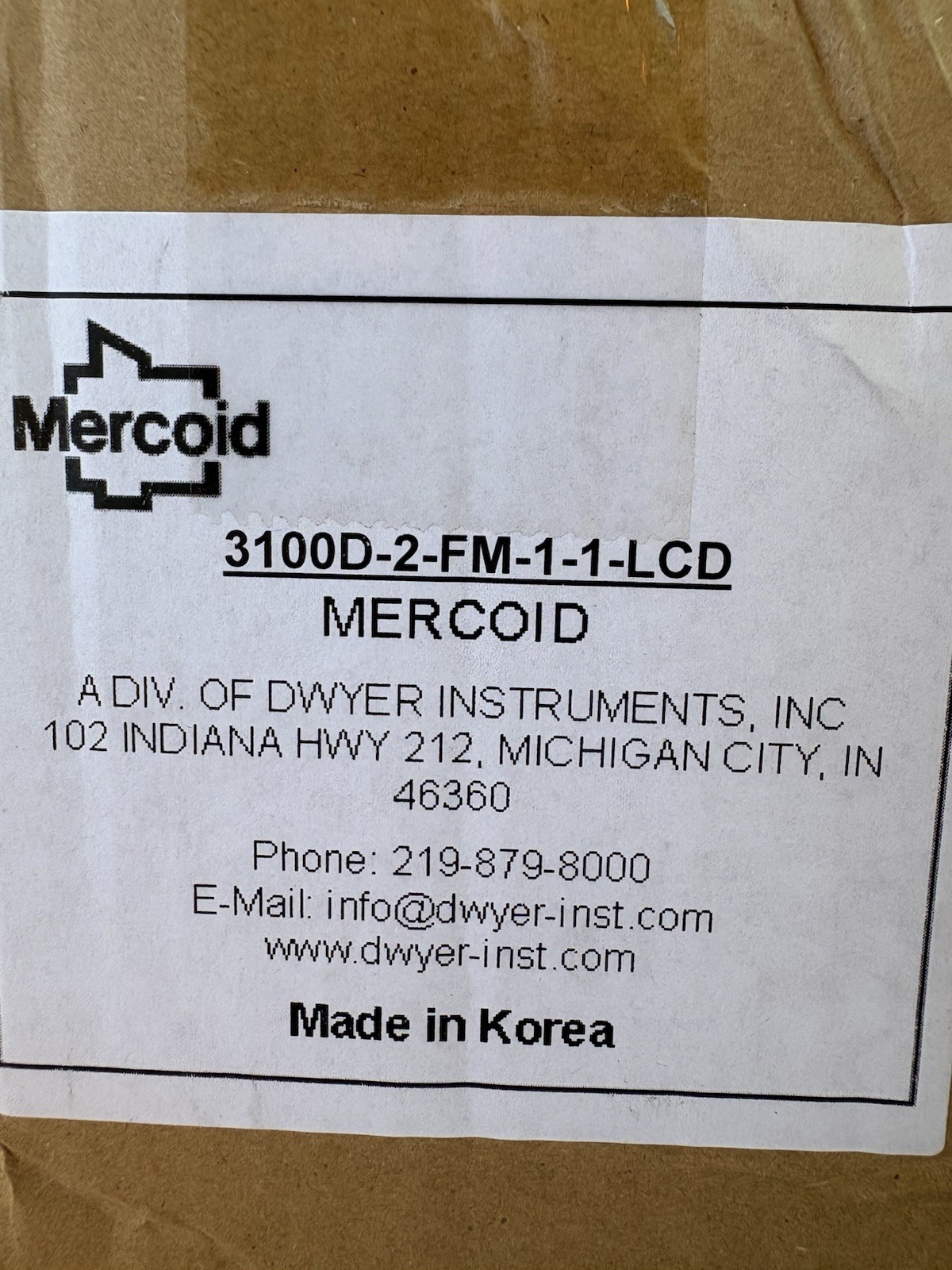 Mercoid 3100D-2-FM-1-1-LCD BRAND NEW