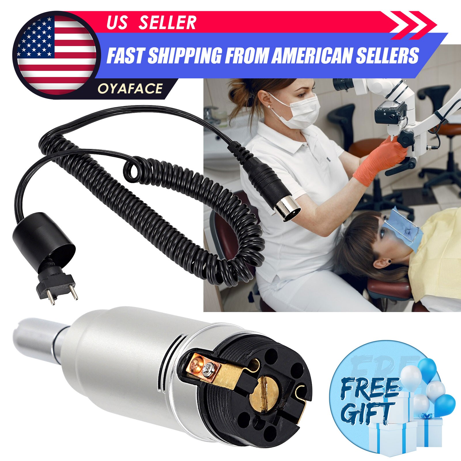 Dental Micro Motor E-Type Connector High Speed Handpiece Standard 35K rpm US