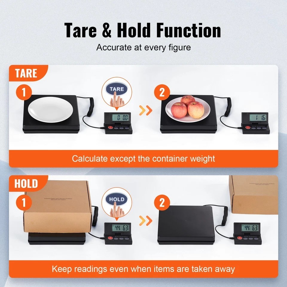 Shipping Scale Digital Postal Scale 110 lbs x 0.07 oz. AC/DC Package LCD