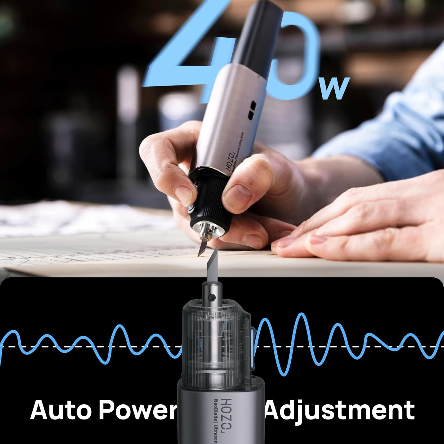 Neoblade Wireless Ultrasonic Cutter – 40Khz Vibration & 40W Auto Power Adjustmen