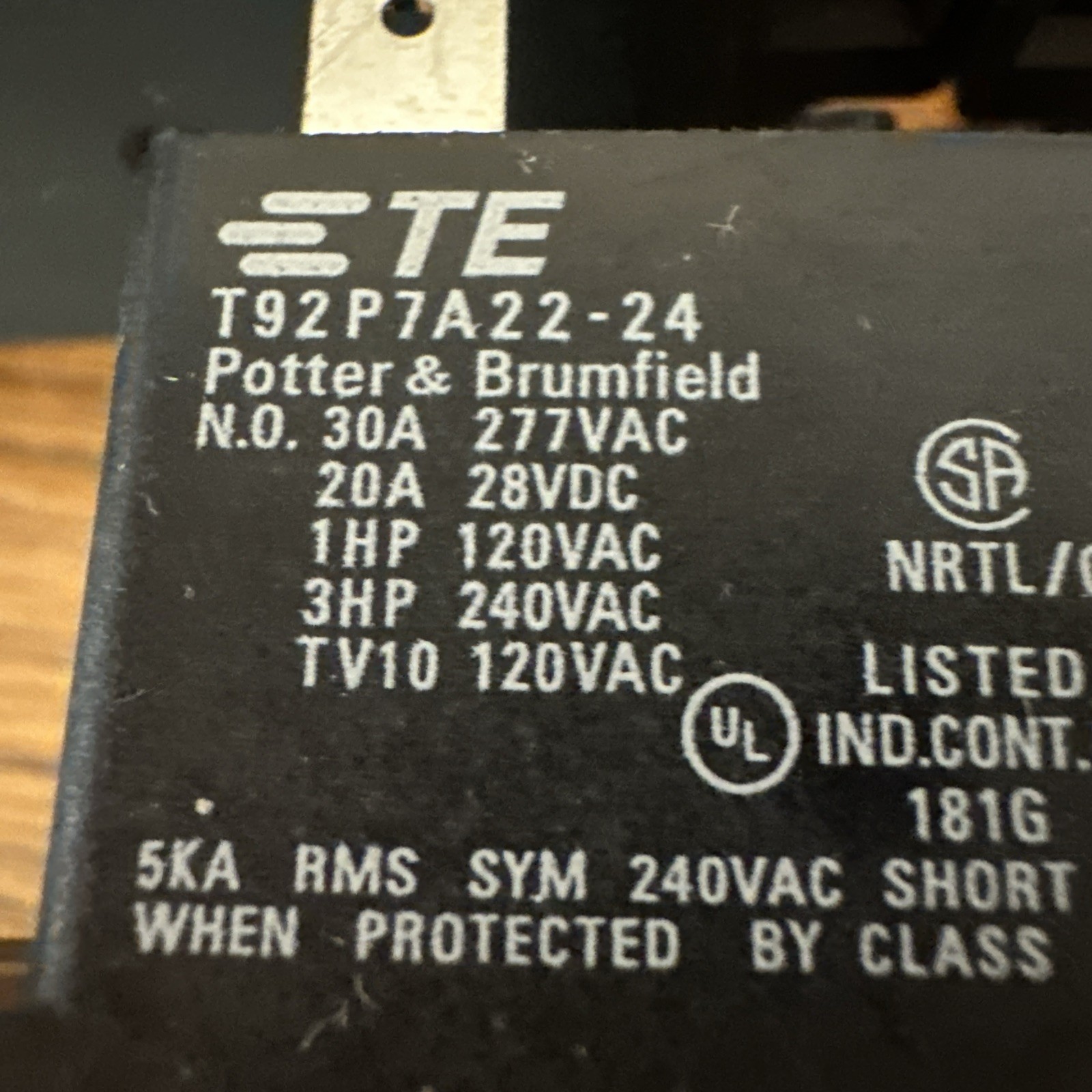 Set Of 3 TE/Tyco Power Relay T92P7A22-120 30A DPST 120v New 6 pin